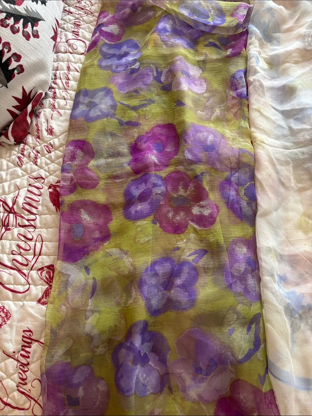 VINTAGE SCARF BUNDLE: Hardy Amies Hydrangeas and one Floral(no maker tags)